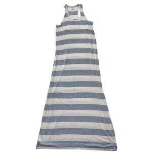 Shimera Maxi Dress Small Gray Cream Modal Stretch Side Slit Racerback